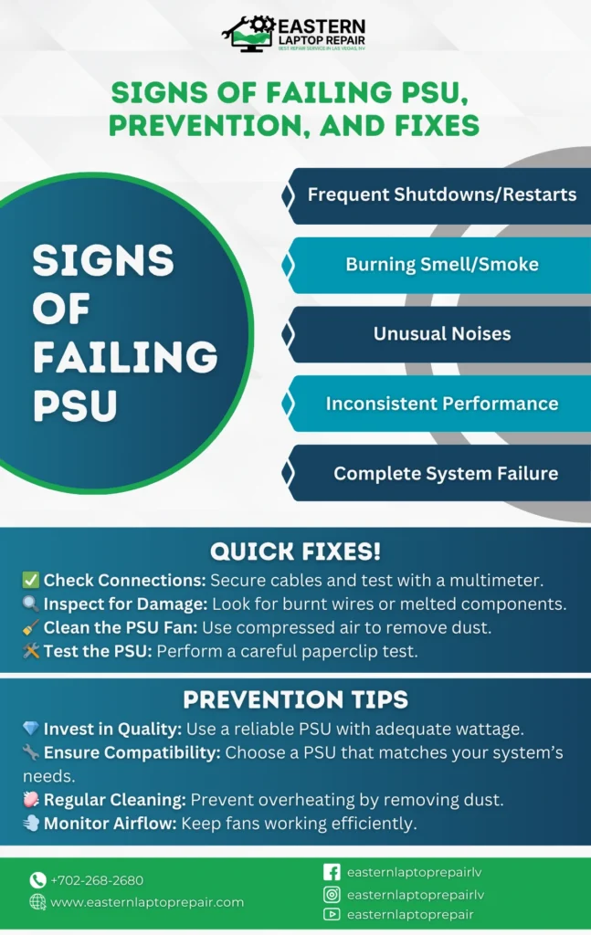 Fixing faulty PSU, Failing PSU causes system crashes